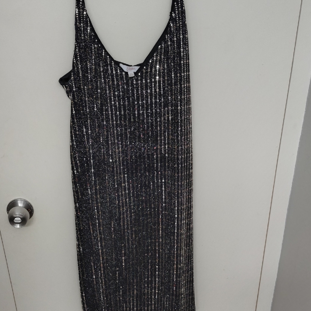 Candies Bkack And Gold Sequin Dress